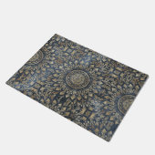 Elegant Gold Blue Mandala Floral Deurmat (Schuin)