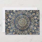 Elegant Gold Blue Mandala Floral Kaart (Achterkant)