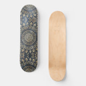 Elegant Gold Blue Mandala Floral Persoonlijk Skateboard (Voorkant)