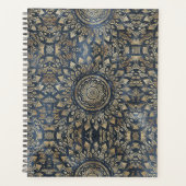 Elegant Gold Blue Mandala Floral Planner (Voorkant)
