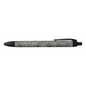 Elegant Gold Blue Mandala Floral Zwarte Inkt Pen (Bovenkant)