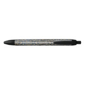 Elegant Gold Blue Mandala Floral Zwarte Inkt Pen (Achterkant)
