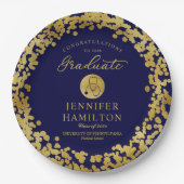Elegant Gold Blue Nurse Doctor Afstuderen Papieren Bordje (Voorkant)