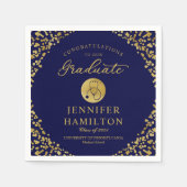 Elegant Gold Blue Nurse Doctor Afstuderen Servet (Voorkant)