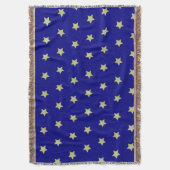 Elegant Gold & Blue Star Pattern  Deken (Voorkant Verticaal)