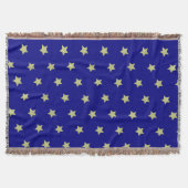 Elegant Gold & Blue Star Pattern Deken (Voorkant)