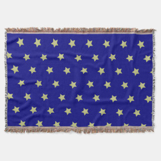 Elegant Gold & Blue Star Pattern  Deken