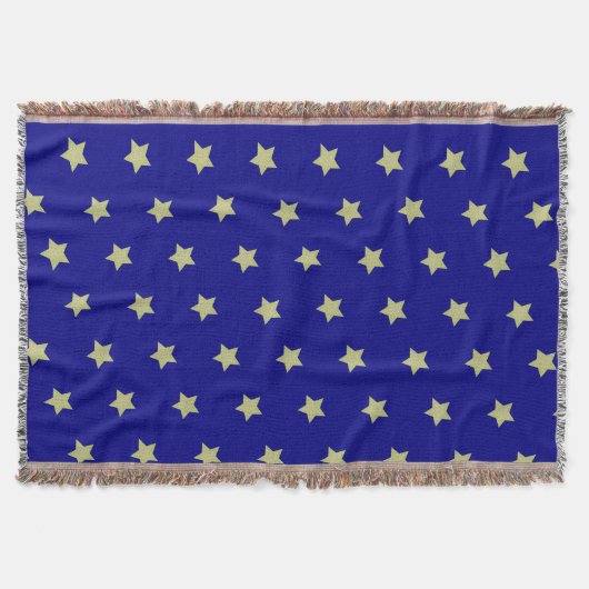 Elegant Gold & Blue Star Pattern  Deken (Voorkant)
