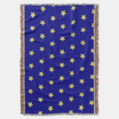 Elegant Gold & Blue Star Pattern  Deken (Voorkant Verticaal)