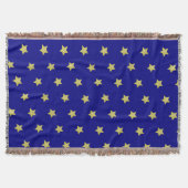 Elegant Gold & Blue Star Pattern  Deken (Voorkant)