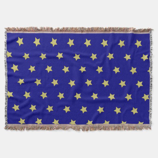 Elegant Gold & Blue Star Pattern  Deken (Voorkant)