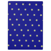 Elegant Gold & Blue Star Pattern Monogram Klembord (Achterkant)