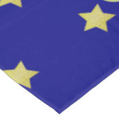 Elegant Gold & Blue Star Pattern Monogram Tafelkleed (Gekanteld)