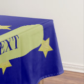Elegant Gold & Blue Star Pattern Monogram Tafelkleed (Voorbeeld)