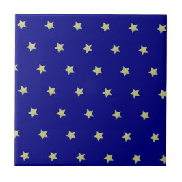 Elegant Gold & Blue Star Pattern  Tegeltje