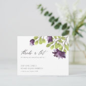 ELEGANT GOLD BLUE WATERVERF FLORAL DANK U BRIEFKAART (Staand voorkant)