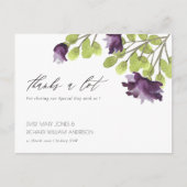 ELEGANT GOLD BLUE WATERVERF FLORAL DANK U BRIEFKAART (Voorkant)