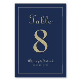 Elegant Gold Blue Wedding Reception Formele diner Kaart