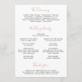 Elegant Gold Blush Pink Floral Wedding Programmakaart (Achterkant)