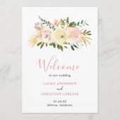 Elegant Gold Blush Pink Floral Wedding Programmakaart (Voorkant)
