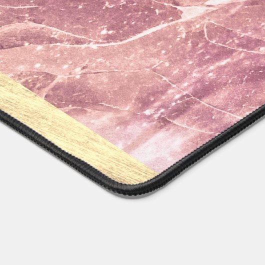 Elegant Gold & Blush Pink Girly Naam toevoegen Mar Bureaumat (Hoek)