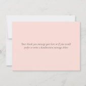 Elegant Gold Blush Pink Greenery Foliage Bedankkaart (Achterkant)