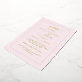 Elegant Gold Blush Pink Quinceanera 15e verjaardag Folie Uitnodiging (Gedraaid)