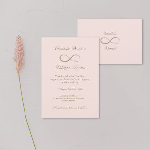 Elegant Gold Blush Pink Wedding Kaart