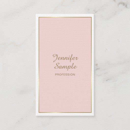Elegant Gold Blush Pink White Modern Trendy Luxury Visitekaartje (Voorkant)