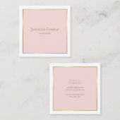 Elegant Gold Blush Pink White Moderne Professional Vierkante Visitekaartje (Voorkant / Achterkant)