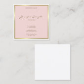 Elegant Gold Blush Roze handgeschreven script Luxe Vierkante Visitekaartje (Voorkant / Achterkant)