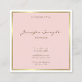 Elegant Gold Blush Roze handgeschreven script Luxe Vierkante Visitekaartje (Voorkant)