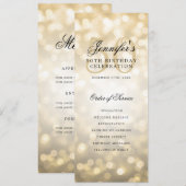 Elegant Gold Bokeh 50e verjaardagsprogramma w / Me Kaart (Voorkant / Achterkant)