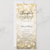 Elegant Gold Bokeh 50e verjaardagsprogramma w / Me Kaart (Voorkant)
