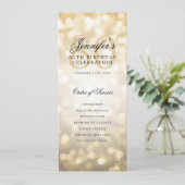 Elegant Gold Bokeh 80e verjaardagsprogramma w / Me Kaart (Staand voorkant)