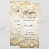 Elegant Gold Bokeh 80e verjaardagsprogramma w / Me Kaart (Voorkant / Achterkant)