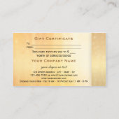 Elegant Gold Bokeh Cadeaubon Sjabloon Kortingskaartje (Achterkant)