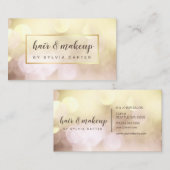 Elegant Gold Bokeh Feminine Hair Stylist Salon Visitekaartje (Voorkant / Achterkant)