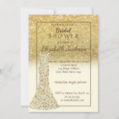 Elegant Gold Bokeh Glitter, Dress Vrijgezellenfees Kaart (Voorkant)