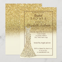 Elegant Gold Bokeh Glitter, Dress Vrijgezellenfees