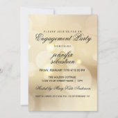 Elegant Gold Bokeh Light Chic Engagement Party Kaart (Voorkant)
