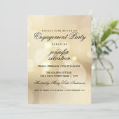 Elegant Gold Bokeh Light Chic Engagement Party Kaart (Staand voorkant)