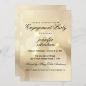 Elegant Gold Bokeh Light Chic Engagement Party Kaart (Voorkant / Achterkant)