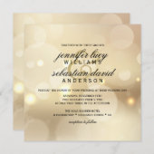 Elegant Gold Bokeh Light Chic Wedding Kaart (Voorkant / Achterkant)