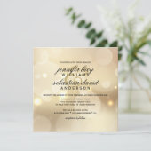 Elegant Gold Bokeh Light Chic Wedding Kaart (Staand voorkant)