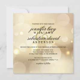 Elegant Gold Bokeh Light Chic Wedding Kaart