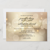 Elegant Gold Bokeh Light Chic Wedding Kaart (Voorkant)