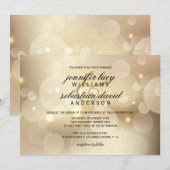 Elegant Gold Bokeh Light Chic Wedding Kaart (Voorkant / Achterkant)