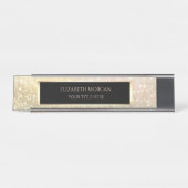 Elegant Gold Bokeh Lijst Bureau Naambordje (Voorkant)