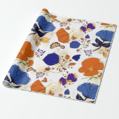 Elegant Gold & Bold Floral Cadeaupapier (Uitgerold)